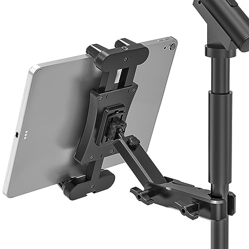 Jubor Tablet Halterung für Mikrofonständer, iPad Mikrofon Halterung 360° Drehbar, Tablet Musik Ständer Verstellbar Kompatibel mit iPad, iPad Pro, iPad Air, Smartphones und Tablets 4,7-13,5 Zoll von Jubor