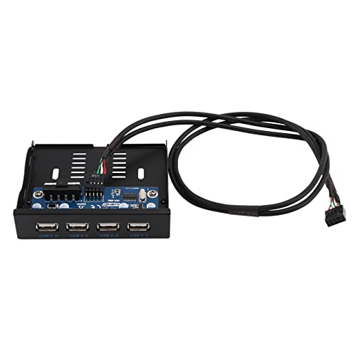 3,5 Floppy Bay 4 Ports USB 2.0 Hub USB 2.0 Frontpanel Erweiterungsadapter Anschluss Halterung mit 10-poligem Kabel für Desktop von Jufjsfy