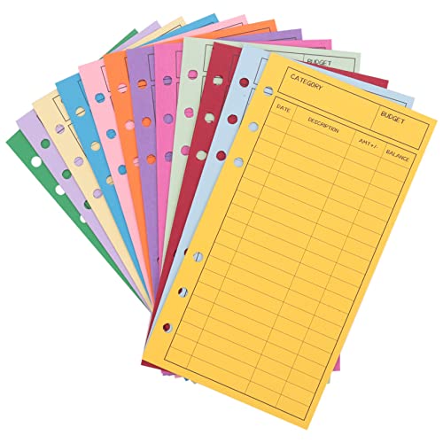 Jufjsfy 12 Budget UmschläGe, Karten Geld Umschlag System, Geld Sparen, Farben, Vertikales Layout und Perforation von Jufjsfy