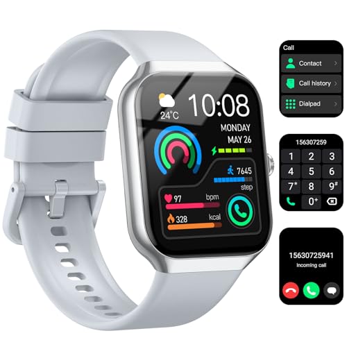 Jugeman Smartwatch Damen Herren mit Telefonfunktion, Fitnessuhr mit Herzfrequenz von Jugeman