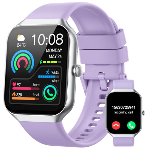 Smartwatch Damen Herren mit Telefonfunktion, 1.96" Fitnessuhr mit Herzfrequenz SpO2 Schlafmonitor Schrittzähler Uhr IP68 Wasserdicht Smart Watch mit 113+Sportmodi, Sportuhr für Android iOS-2024 Neue von Jugeman