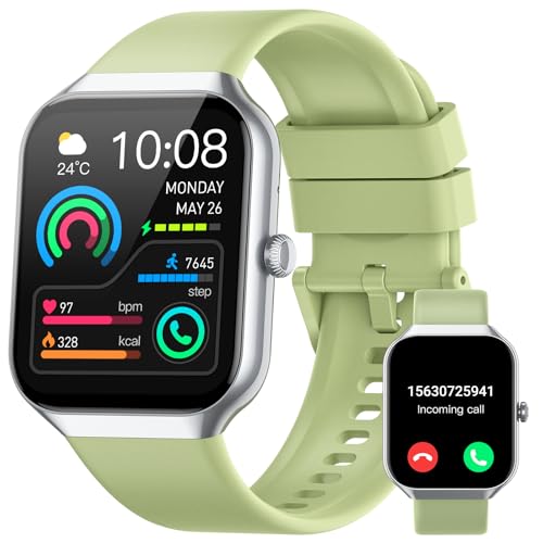 Smartwatch Damen Herren mit Telefonfunktion, 1.96" Fitnessuhr mit Herzfrequenz SpO2 Schlafmonitor Schrittzähler Uhr IP68 Wasserdicht Smart Watch mit 113+Sportmodi, Sportuhr für Android iOS-2024 Neue von Jugeman