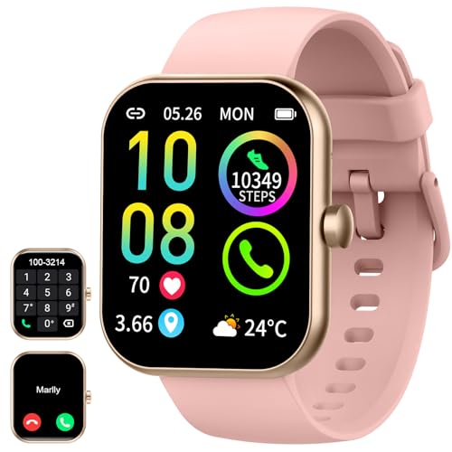Smartwatch für Damen Herren, 1,96" HD Touchscreen Fitnessuhr mit Telefonfunktion, Smart Watch Fitness mit Pulsmesse Schlafmonitor Schrittzähler, 113+ Sportuhr IP68 Wasserdicht für iOS Android Rosa Smartwatch für Damen Herren, 1,96" HD Touchscreen Fitnessuhr mit Telefonfunktion, Smart Watch Fitness mit Pulsmesse Schlafmonitor Schrittzähler, 113+ Sportuhr IP68 Wasserdicht für iOS Android Rosa von Jugeman