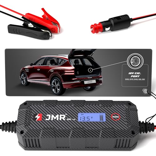 JMR Batterieladegerät für Genesis GV80 GV70 GV60 G90 G80 Alle Modelle Autobatterie Ladegerät Erhaltungsladegerät Akkuladegerät Erhaltungsgerät (Lithium-Modus hinzufügen) von Juice My Ride