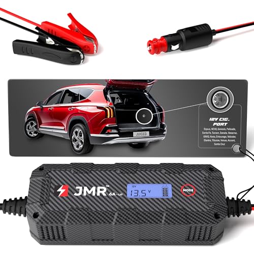 JMR Batterieladegerät für Hyundai Equus Nexo Genesis Palisade Santa Fe Tucson Sonata Veracruz IONIQ Kona Alle Modelle Autobatterie Ladegerät Akkuladegerät Erhaltungsgerät (Lithium-Modus hinzufügen) von Juice My Ride