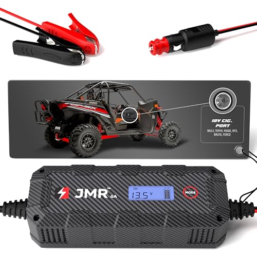 JMR Batterieladegerät für Kawasaki Mule TERYX Ridge KFX Brute Force Alle Modelle Autobatterie Ladegerät Erhaltungsladegerät Akkuladegerät Erhaltungsgerät (Kein Lithium-Modus) von Juice My Ride