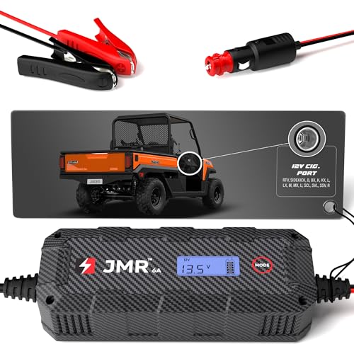 JMR Batterieladegerät für Kubota RTV Sidekick B BX K KX L LX M MX U SCL SVL SSV R Alle Modelle Autobatterie Ladegerät Erhaltungsladegerät Akkuladegerät Erhaltungsgerät (Kein Lithium-Modus) von Juice My Ride