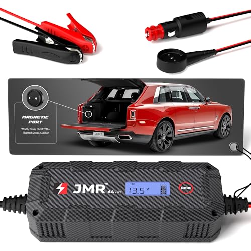 JMR Batterieladegerät für Rolls-Royce Wraith Dawn Cullinan Ghost Phantom Autobatterie Ladegerät Erhaltungsladegerät Akkuladegerät Erhaltungsgerät (Magnetischer Anschluss, Lithium-Modus hinzufügen) von Juice My Ride