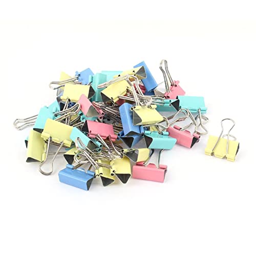 Binder Clips 4 Colors Metal Binder Paper Clamps 25mm File Money Paper Stationary Clamps Mini Bulldog Clips for Paper Work Office School Home Kitchen Shops(48Pcs) von Juliyeh