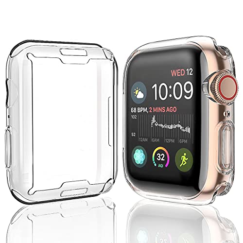Julk 45 mm Hülle für Apple Watch Serie 9 (2023) Serie 8 Serie 7 Displayschutzfolie, insgesamt Schutzhülle TPU HD ultradünne Abdeckung für iWatch, transparent von Julk