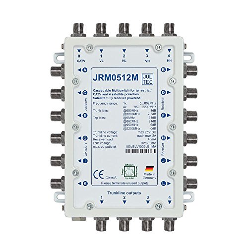 Jultec JRM 0512M Multischalter stromsparend | 1 Satellit | 12 Teilnehmer | kaskadierbar von Jultec