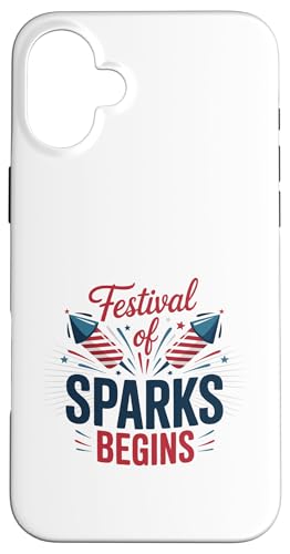 Festival of Sparks Begins America 4. Juli Hülle für iPhone 16 Plus Festival of Sparks Begins America 4. Juli Hülle für iPhone 16 Plus von July 4th Graphic