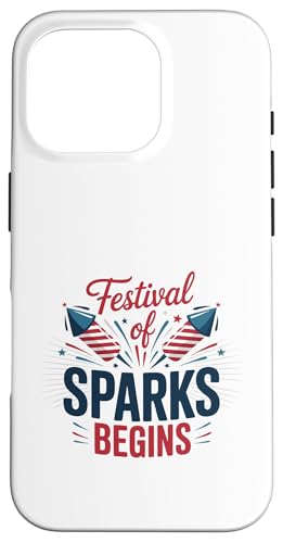 Festival of Sparks Begins America 4. Juli Hülle für iPhone 16 Pro Festival of Sparks Begins America 4. Juli Hülle für iPhone 16 Pro von July 4th Graphic