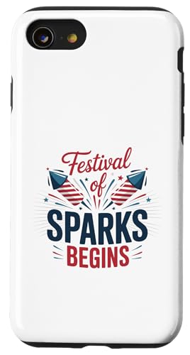 Festival of Sparks Begins America 4. Juli Hülle für iPhone SE (2020) / 7 / 8 von July 4th Graphic