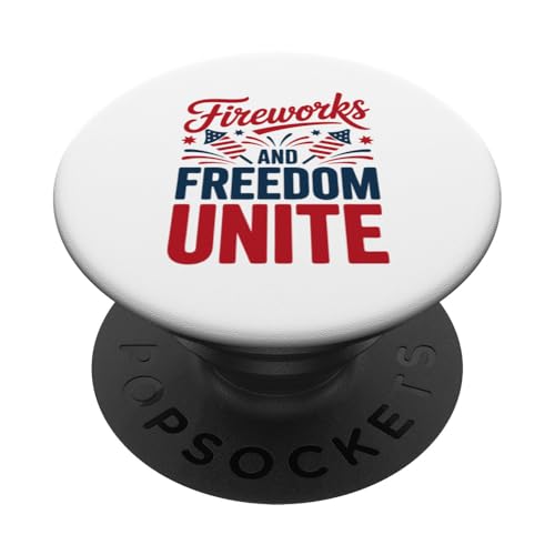Fireworks and Freedom Unite American Funny Juli 4 PopSockets Klebender PopGrip Fireworks and Freedom Unite American Funny Juli 4 PopSockets Klebender PopGrip von July 4th Graphic