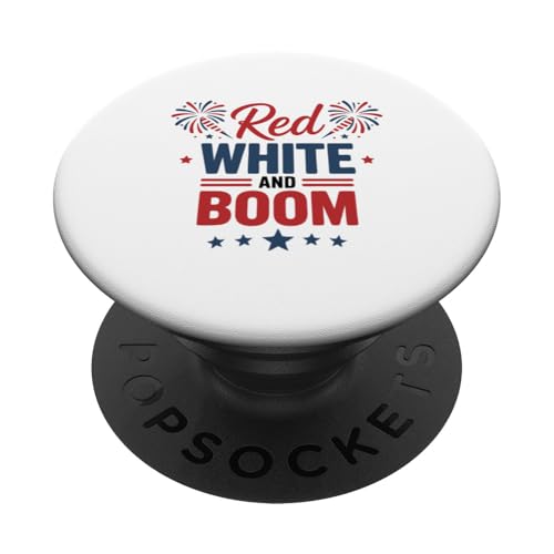 Funny 4th Of Juli Red White and Boom - American Fireworks PopSockets Klebender PopGrip Funny 4th Of Juli Red White and Boom - American Fireworks PopSockets Klebender PopGrip von July 4th Graphic