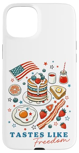 4. Juli Pfannkuchen Speck Berry Frühstück schmeckt wie Freiheit Hülle für iPhone 15 Plus 4. Juli Pfannkuchen Speck Berry Frühstück schmeckt wie Freiheit Hülle für iPhone 15 Plus von July 4th Tees NYC