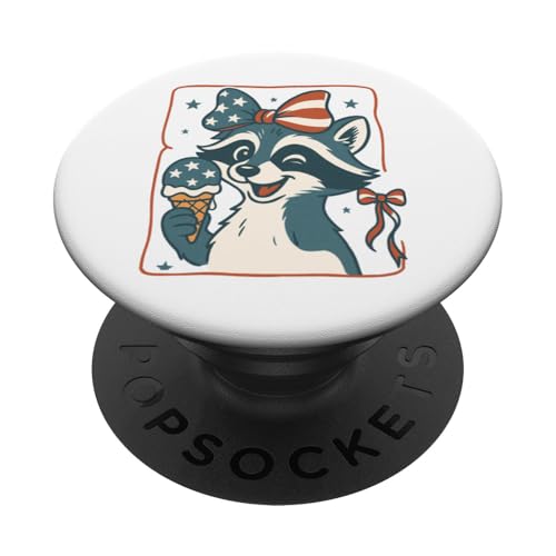 4. Juli Waschbär Mädchen Patriotische Eiscreme Kokette Frauen PopSockets Klebender PopGrip 4. Juli Waschbär Mädchen Patriotische Eiscreme Kokette Frauen PopSockets Klebender PopGrip von July 4th Tees NYC