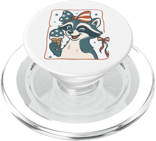 4. Juli Waschbär Mädchen Patriotische Eiscreme Kokette Frauen PopSockets PopGrip für MagSafe 4. Juli Waschbär Mädchen Patriotische Eiscreme Kokette Frauen PopSockets PopGrip für MagSafe von July 4th Tees NYC