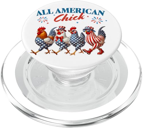 All American Chicken Chick Hen America Flag Patriotic Juli 4 PopSockets PopGrip für MagSafe All American Chicken Chick Hen America Flag Patriotic Juli 4 PopSockets PopGrip für MagSafe von July 4th Tees NYC