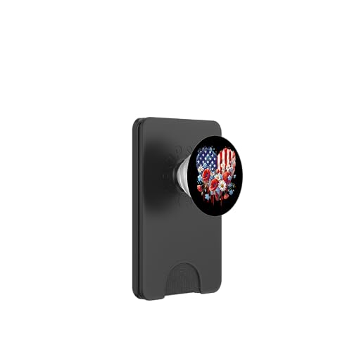Amerikanische Flagge Blumen Herz Mohn Veteran Militär Mutter Ehefrau PopSockets PopWallet für MagSafe Amerikanische Flagge Blumen Herz Mohn Veteran Militär Mutter Ehefrau PopSockets PopWallet für MagSafe von July 4th Tees NYC