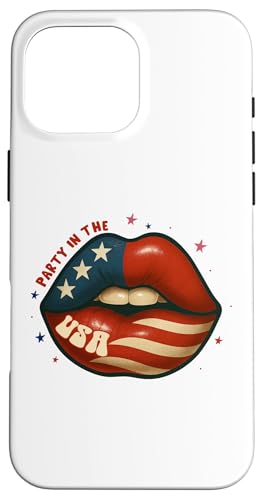 Amerikanische Flagge Lippen Kuss Sexy Frauen Patriotische Juli 4. Party Hülle für iPhone 16 Pro Max Amerikanische Flagge Lippen Kuss Sexy Frauen Patriotische Juli 4. Party Hülle für iPhone 16 Pro Max von July 4th Tees NYC