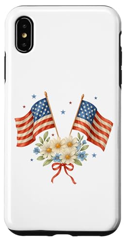 Amerikanische Flaggen Gänseblümchen Floral Kokette 4. Juli Mädchen Frauen Hülle für iPhone XS Max Amerikanische Flaggen Gänseblümchen Floral Kokette 4. Juli Mädchen Frauen Hülle für iPhone XS Max von July 4th Tees NYC