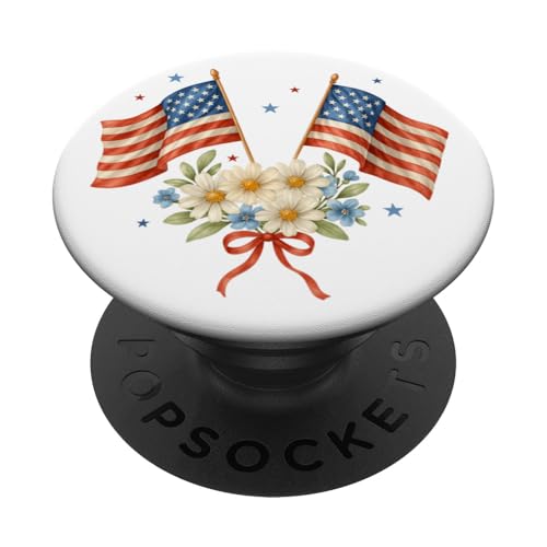Amerikanische Flaggen Gänseblümchen Floral Kokette 4. Juli Mädchen Frauen PopSockets Klebender PopGrip Amerikanische Flaggen Gänseblümchen Floral Kokette 4. Juli Mädchen Frauen PopSockets Klebender PopGrip von July 4th Tees NYC