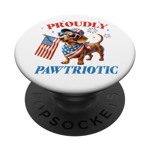 Dackel 4. Juli Weiner Dog America Proud Patriotic Paw PopSockets Klebender PopGrip Dackel 4. Juli Weiner Dog America Proud Patriotic Paw PopSockets Klebender PopGrip von July 4th Tees NYC