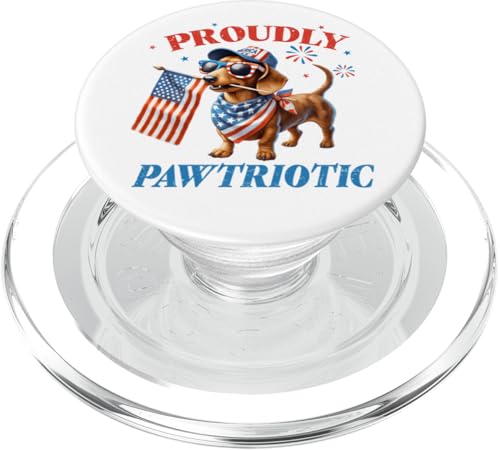Dackel 4. Juli Weiner Dog America Proud Patriotic Paw PopSockets PopGrip für MagSafe von July 4th Tees NYC