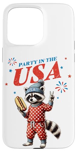 Feral Waschbär 4. Juli Hot Dog Pyjama Party lustig patriotisch Hülle für iPhone 15 Pro Max Feral Waschbär 4. Juli Hot Dog Pyjama Party lustig patriotisch Hülle für iPhone 15 Pro Max von July 4th Tees NYC