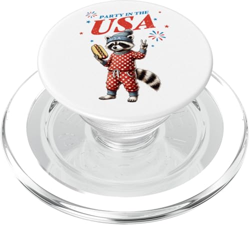 Feral Waschbär 4. Juli Hot Dog Pyjama Party lustig patriotisch PopSockets PopGrip für MagSafe Feral Waschbär 4. Juli Hot Dog Pyjama Party lustig patriotisch PopSockets PopGrip für MagSafe von July 4th Tees NYC