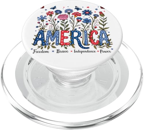 Floral America Pride 4. Juli Frauen Patriotische Freiheit Boho PopSockets PopGrip für MagSafe Floral America Pride 4. Juli Frauen Patriotische Freiheit Boho PopSockets PopGrip für MagSafe von July 4th Tees NYC