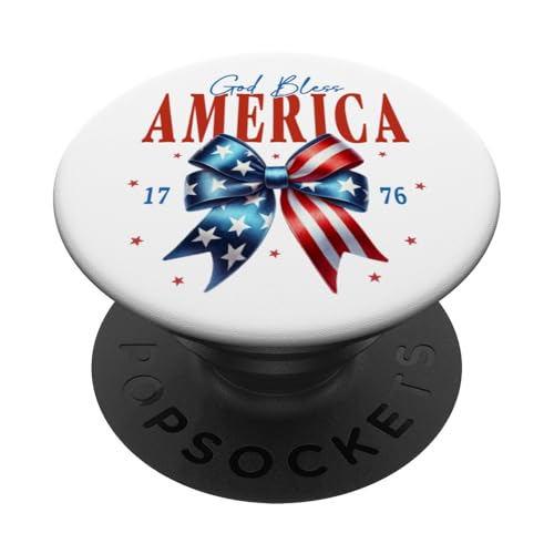 God Bless America 1776 Kokette Schleife Patriotisches christliches Mädchen PopSockets Klebender PopGrip God Bless America 1776 Kokette Schleife Patriotisches christliches Mädchen PopSockets Klebender PopGrip von July 4th Tees NYC