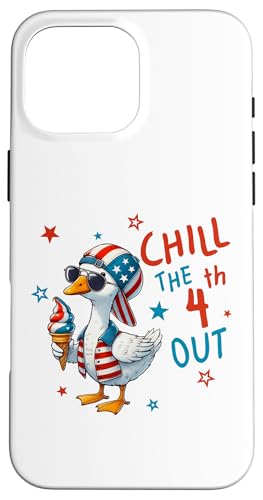 Jungen 4. Juli Silly Goose Patriotic Chill the 4th Funny Hülle für iPhone 16 Pro Max Jungen 4. Juli Silly Goose Patriotic Chill the 4th Funny Hülle für iPhone 16 Pro Max von July 4th Tees NYC