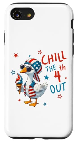 Jungen 4. Juli Silly Goose Patriotic Chill the 4th Funny Hülle für iPhone SE (2020) / 7 / 8 von July 4th Tees NYC