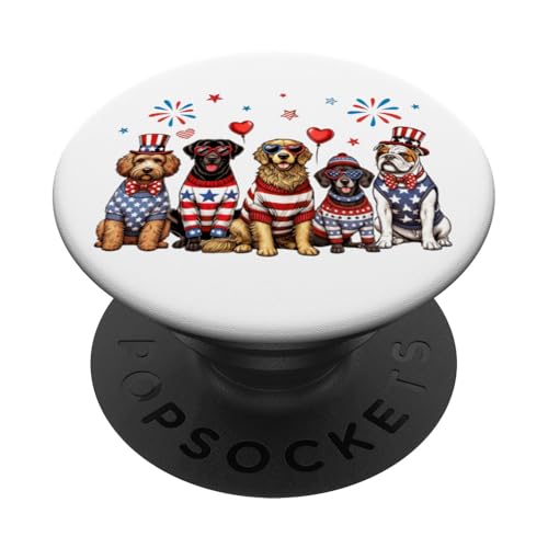 Patriotic Dogs Amerikanische Flagge Hund Mama Papa Feuerwerk 4. Juli PopSockets Klebender PopGrip Patriotic Dogs Amerikanische Flagge Hund Mama Papa Feuerwerk 4. Juli PopSockets Klebender PopGrip von July 4th Tees NYC