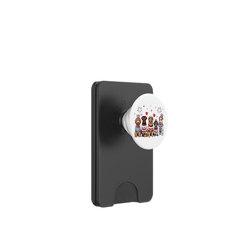 Patriotic Dogs Amerikanische Flagge Hund Mama Papa Feuerwerk 4. Juli PopSockets PopWallet für MagSafe von July 4th Tees NYC