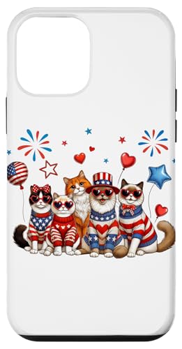 Patriotische Katzen, 4. Juli, halbjährliche Katze, amerikanische Flagge Hülle für iPhone 12 mini Patriotische Katzen, 4. Juli, halbjährliche Katze, amerikanische Flagge Hülle für iPhone 12 mini von July 4th Tees NYC
