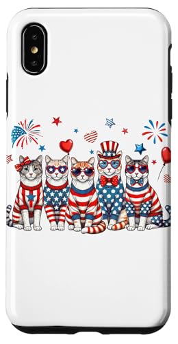 Patriotische Katzen, amerikanische Flagge, Katze, Mutter, Vater, 4. Juli Hülle für iPhone XS Max Patriotische Katzen, amerikanische Flagge, Katze, Mutter, Vater, 4. Juli Hülle für iPhone XS Max von July 4th Tees NYC