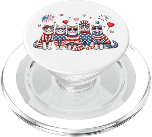 Patriotische Katzen, amerikanische Flagge, Katze, Mutter, Vater, 4. Juli PopSockets PopGrip für MagSafe Patriotische Katzen, amerikanische Flagge, Katze, Mutter, Vater, 4. Juli PopSockets PopGrip für MagSafe von July 4th Tees NYC