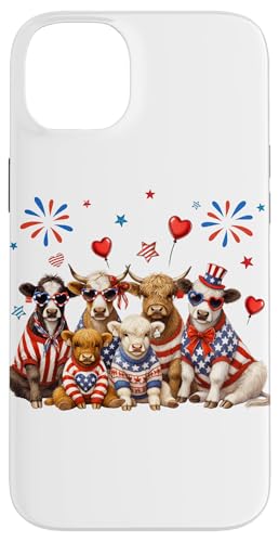 Patriotische Kühe Highland Milchmilch Moo Amerikanische Flagge 4. Juli Hülle für iPhone 14 Plus Patriotische Kühe Highland Milchmilch Moo Amerikanische Flagge 4. Juli Hülle für iPhone 14 Plus von July 4th Tees NYC