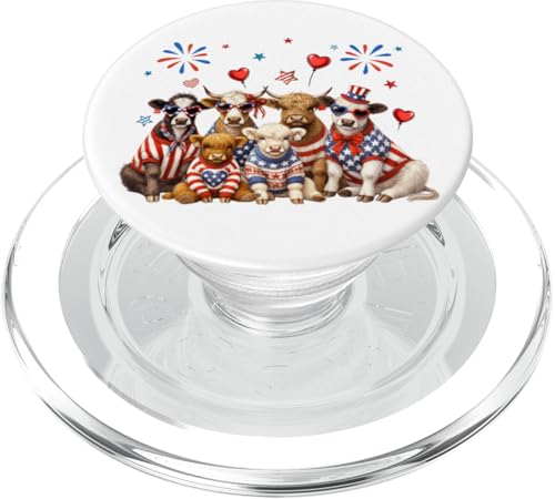 Patriotische Kühe Highland Milchmilch Moo Amerikanische Flagge 4. Juli PopSockets PopGrip für MagSafe Patriotische Kühe Highland Milchmilch Moo Amerikanische Flagge 4. Juli PopSockets PopGrip für MagSafe von July 4th Tees NYC