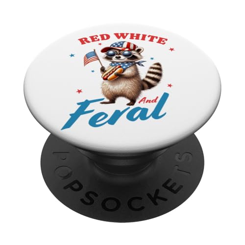Red White And Feral Waschbär 4. Juli Hot Dog Patriotisch Lustig PopSockets Klebender PopGrip Red White And Feral Waschbär 4. Juli Hot Dog Patriotisch Lustig PopSockets Klebender PopGrip von July 4th Tees NYC