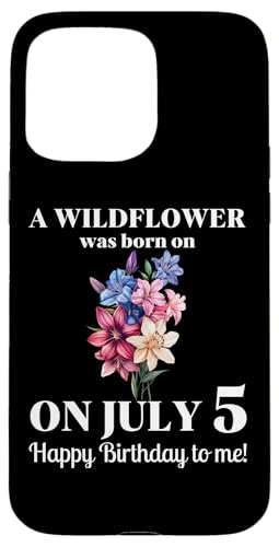 Juli Geburt Blume Rittersporn und Seerose 5. Juli Geburtstag Hülle für iPhone 15 Pro Max von July Birthday Wildflower Designs