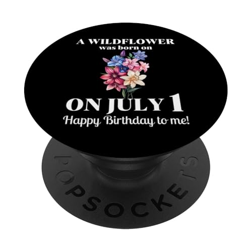 Juli Geburt Blume Rittersporn und Seerose Juli 1 Geburtstag PopSockets Klebender PopGrip von July Birthday Wildflower Designs