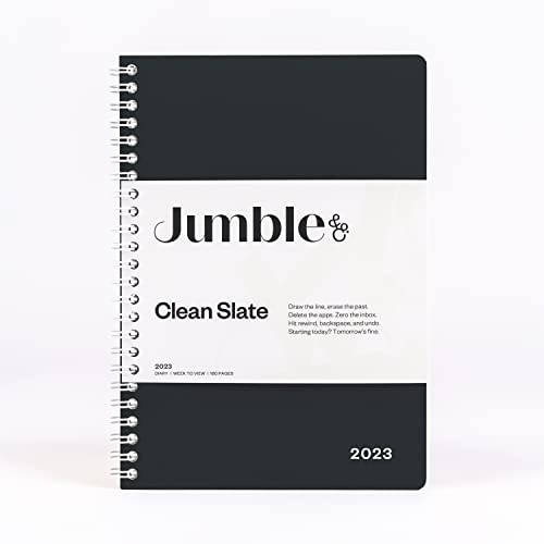 Jumble & Co Convo Tagebuch 2023, Wochenansicht, spiralgebunden, Schiefer, Schwarz – Wochenplaner mit gepunkteten Seiten von Jumble and Co