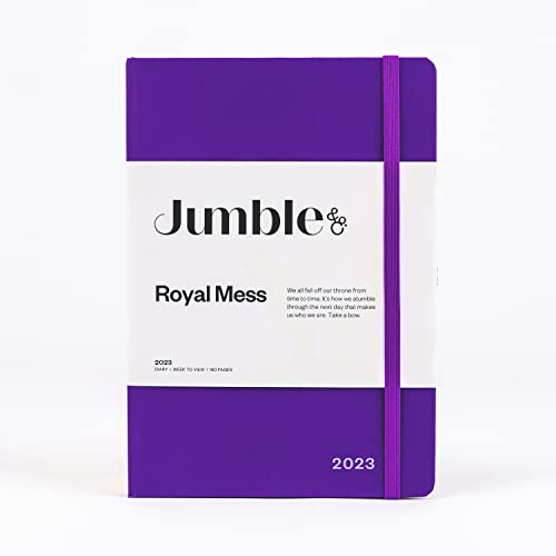 Jumble & Co Moodler A5 Wochenansicht 2023 Royal Mess Purple - Wochenplaner mit gepunkteten Seiten von Collins
