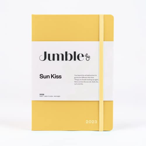 Jumble & Co Moodler A5 Wochenansicht 2023 Sun Kiss Yellow - Wochenplaner mit gepunkteten Seiten von Jumble and Co
