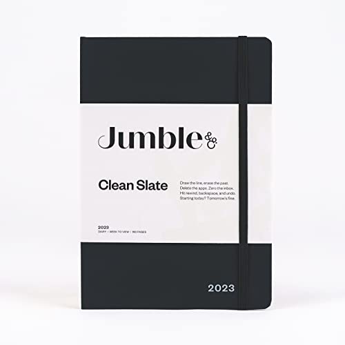 Jumble & Co Moodler A5 Wochenansicht 2023 Terminplaner Clean Slate Black - Wochenplaner mit gepunkteten Seiten von Jumble and Co